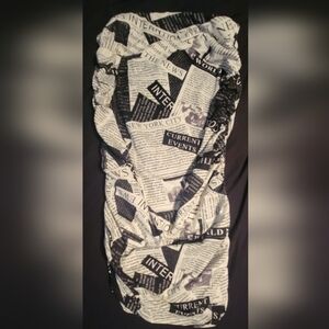Black and White Carrie's "Sex And The City" Newspaper Print Dress